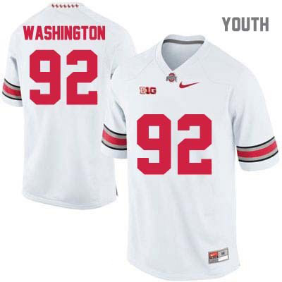 Ohio State Buckeyes Youth Adolphus Washington #92 White Authentic Nike College NCAA Stitched Football Jersey OJ19U10LJ